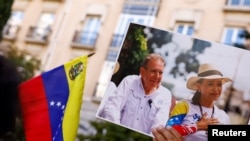 Venezuelans gather in support of Venezuelan opposition presidential candidate Gonzalez, in Madrid