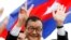 流亡美国的柬埔寨救国党领导人桑兰西