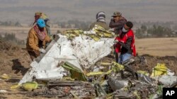 Spasioci na mestu gde se avion Etiopijan erlajnza srušio u polju blizu Bišoftua, južno od Adis Abebe. 