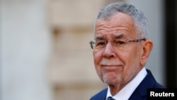 Austrian President Van der Bellen in Vienna, Austria, Oct. 1, 2018. 