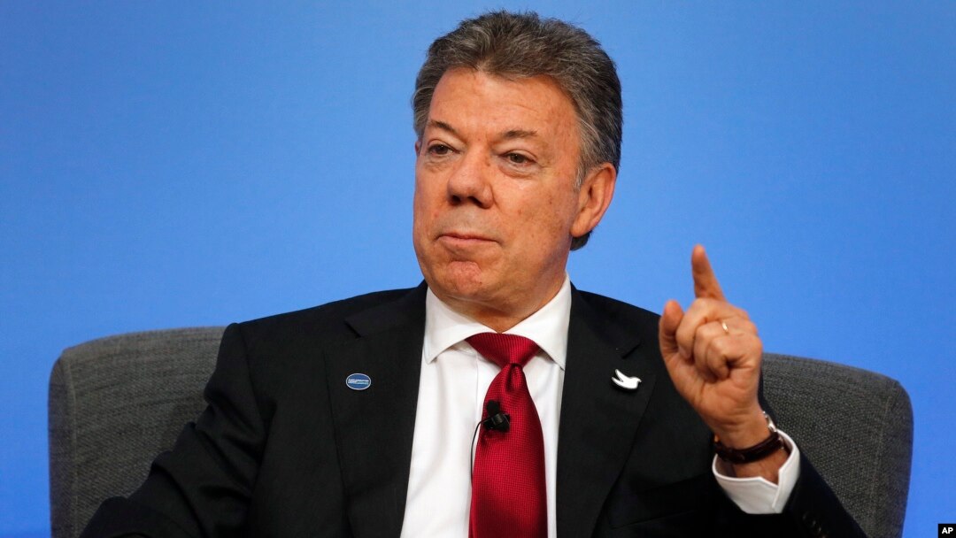 FILE - Colombia President Juan Manuel Santos, May 12, 2016.