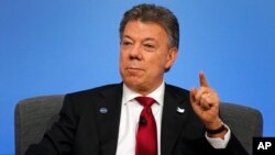 FILE - Colombia President Juan Manuel Santos, May 12, 2016.