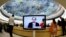 Zeid Ra'ad al-Hussein, U.N. High Commissioner for Human Rights is pictured on a screen during his speech at the 36th Session of the Human Rights Council at the United Nations in Geneva, Switzerland, Sept. 11, 2017. Picture taken with a fisheye lens.