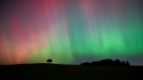 The Northern Lights, also known as the Aurora Borealis, are seen in the sky near Knaresborough, England, Oct. 11, 2024. 