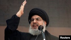 Hassan Nasrallah, leader du Hezbollah, Beyrouth, Liban, le 14 novembre 2013. 