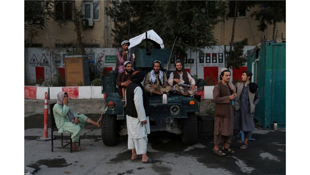 Taliban soldiers are seen at one of the main city squares of Kabul, Afghanistan, Sept. 1, 2021. (West Asia News Agency)
