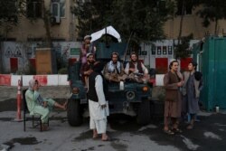 Taliban soldiers are seen at one of the main city squares of Kabul, Afghanistan, Sept. 1, 2021. (West Asia News Agency)