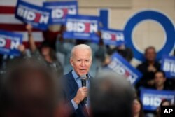Democratic presidential candidate former Vice President Joe Biden speaks at a campaign event in Conway, S.C., Feb. 27, 2020.