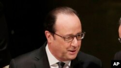 Le président français François Hollande, New York, 22 avril 2016