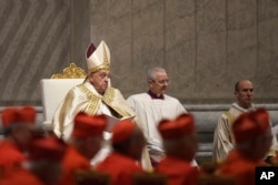 Pope Francis presides over New Year's Eve Vespers and Te Deum celebrations, in St. Peter's Basilica at the Vatican, Dec. 31, 2024.