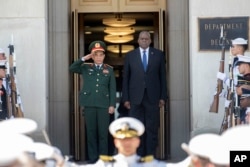 Defense Secretary Lloyd Austin, welcomes Vietnamese Defense Minister Gen. Phan Van Giang to the Pentagon, Sept. 9, 2024.