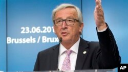 Presiden Komisi Eropa Jean-Claude Juncker berbicara di Brussels, Belgia (foto: dok). 