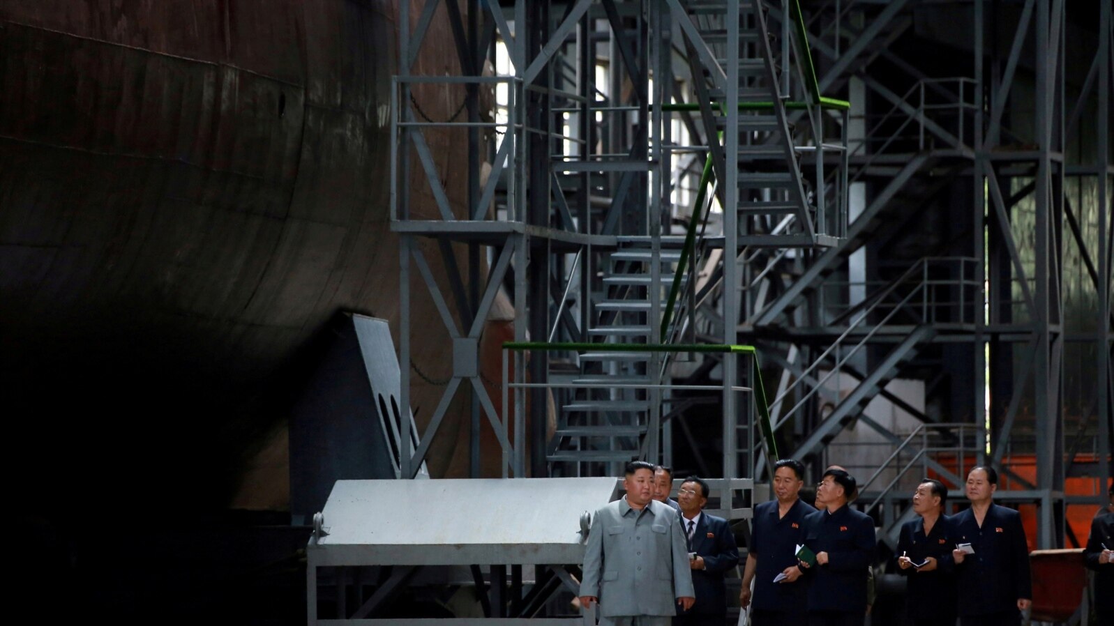 FILE - Leader Kim Jong Un visits a submarine factory in an undisclosed location in North Korea, in this undated picture released by the state-run Korean Central News Agency on July 23, 2019.