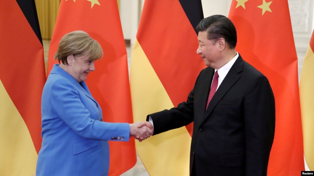 Thủ tướng Đức Angela Merkel gặp Chủ tịch Trung Quốc Tập Cận Binh hồi tháng 5/2018.