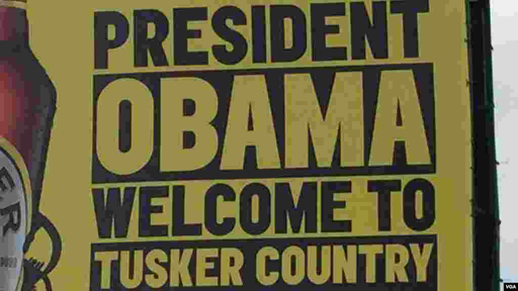 Tusker imeweka matangazo&nbsp; kumkaribisha rais Obama. &nbsp;