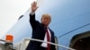 President Donald Trump departs O'Hare International Airport after speaking at the International Association of Chiefs of Police Annual Conference and Exposition, Monday, Oct. 28, 2019, in Chicago. (AP Photo/Evan Vucci)