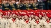 Russia's military-patriotic movement Yunarmiya cadets march during a rehearsal for the Victory Day military parade at Red Square in Moscow, May 7, 2017.