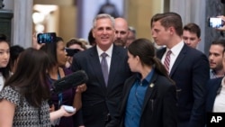 Speaker of the House Kevin McCarthy, R-Calif., walks to the House chamber at the Capitol in Washington, May 31, 2023. as the House moves toward passage of the debt limit bill. 