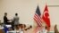 FILE - A U.S. and a Turkish flag are seen ahead of the start of a meeting between American and Turkish officials in Brussels, Belgium, Dec. 20, 2015. Thursday's bilateral talks will be held in Washington.