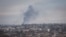 Smog is seen during a shelling in the front line city of Bakhmut