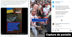 Comparación entre un fotograma del clip viral (izquierda) y de un video en el perfil de la cadena (derecha).