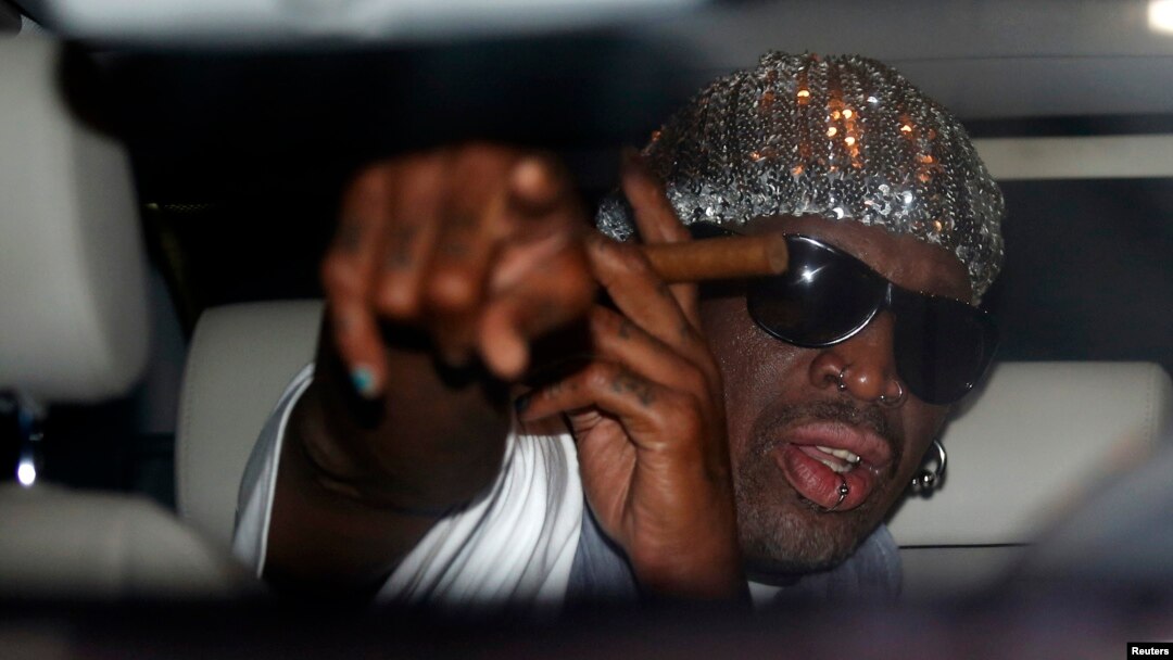 Cựu ngôi sao bóng rổ Mỹ Dennis Rodman tại Bắc Kinh, ngày 7/9/2013. 
