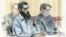FILE - In this courtroom drawing, Abid Naseer, front left, sits next to his court-appointed legal adviser, James Neuman, right, as they listen to the guilty verdict against Naseer in federal court in the Brooklyn borough of New York, March 4, 2015.