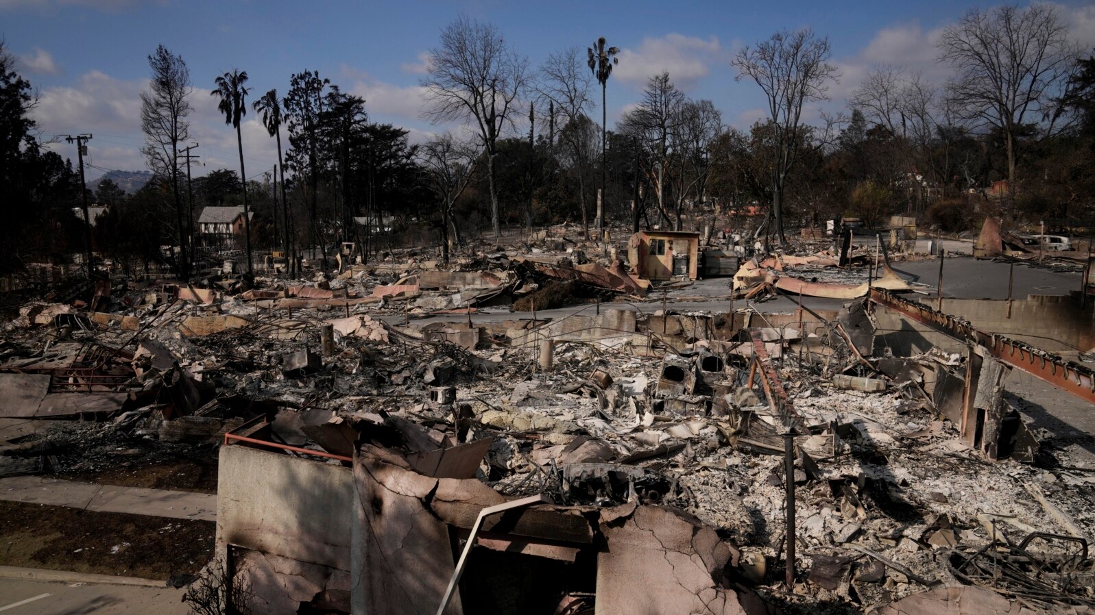The Eaton Fire leaves devastation in a neighborhood, Jan. 17, 2025, in Altadena, California.