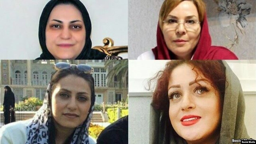 Kelompok-kelompok HAM mengatakan pengadilan Iran sudah menjatuhkan hukuman penjara 5 tahun kepada 5 perempuan Darwis Gonadabi, kelompok minoritas penganut Sufi, karena terlibat dalam demo anti-pemerintah. Mereka adalah (searah jarum jam, dari atas kiri): Shima Entesari, Nazila Nouri, Avisha Jalaleddin dan Sima Entesari.