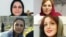 In a Sept. 6, 2018, article, exiled Iranian Dervish rights activist Alireza Roshan said Iran's detention of seven Dervish women in tough conditions near Tehran violates national prison regulations. Four of them are pictured here, clockwise from top left: Shima Entesari, Nazila Nouri, Avisha Jalaleddin and Sima Entesari.