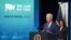President Joe Biden, with Vice President Kamala Harris, speaks on COVID-19 response and vaccinations in the South Court Auditorium of the Eisenhower Executive Office Building, next to the White House, in Washington, June 2, 2021. 