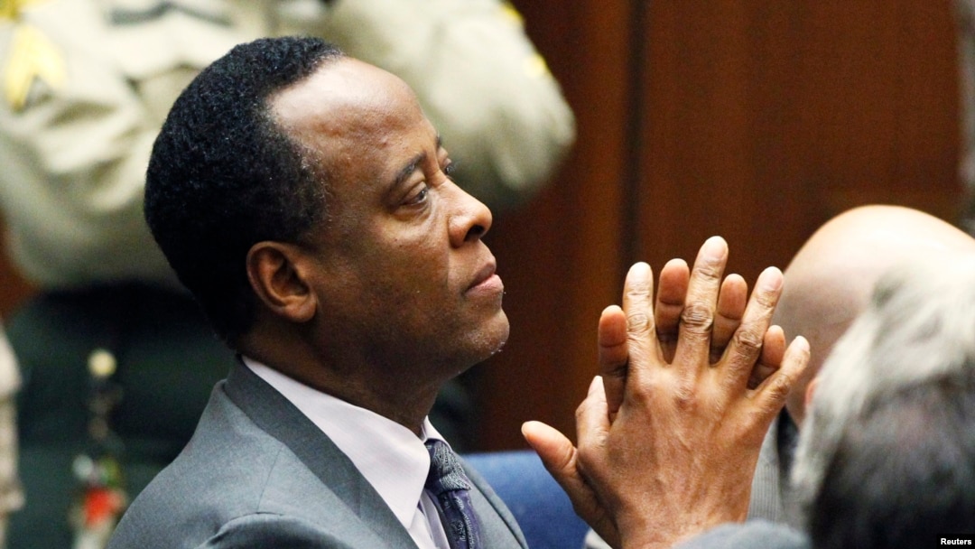 FILE - Dr. Conrad Murray was released from jail, in Los Angeles, California October 28, 2013 after serving roughly two years of a four-year sentence for involuntary manslaughter in pop star Michael Jackson's death.