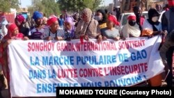 Marche contre l'insécurité à Gao, au Mali, le 27 janvier 2021.