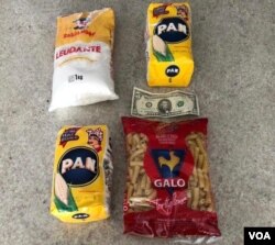 2 kilos de harina de maíz, un kilo de harina de trigo y 500 gramos de pasta. El mercado de 5 dólares de Adriana Núñez