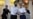 France's President Emmanuel Macron (R) shakes hands with Syrian President Ahmed Al-Charaa during a visit to the Umayyad Mosque in Damascus, on July 6, 2026.