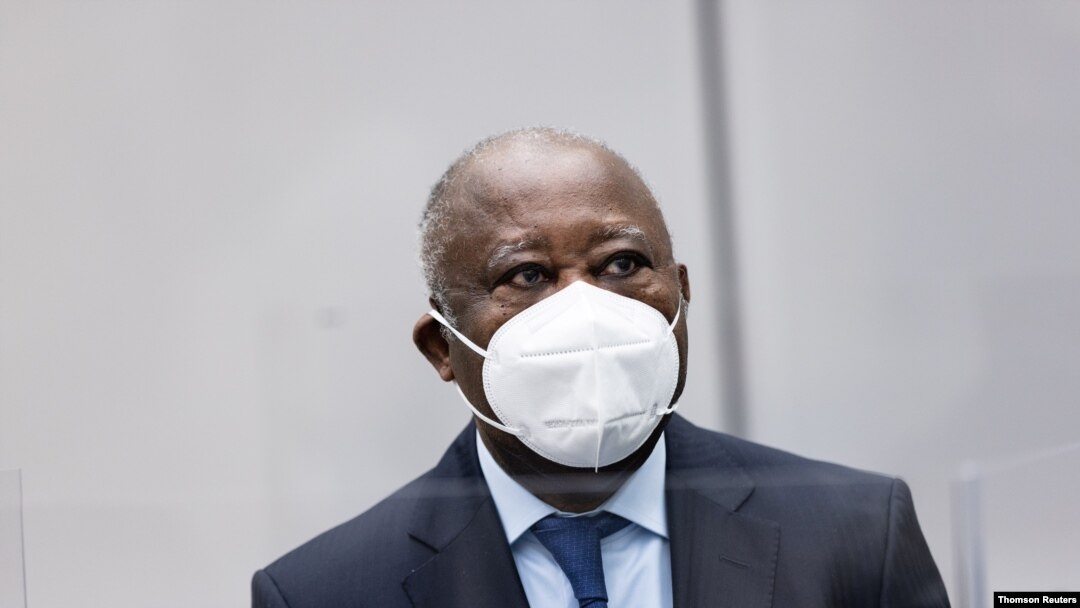 Former Ivory Coast President Laurent Gbagbo appears before the International Criminal Court in The Hague, Netherlands, March 31, 2021. (ICC-CPI/Handout via Reuters)