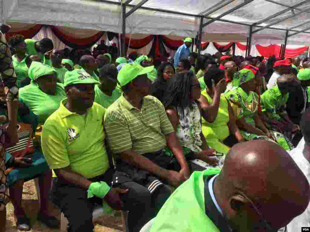 Supporters of the MDC led by Welshman Ncube