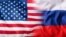 USA flag and Russia flag