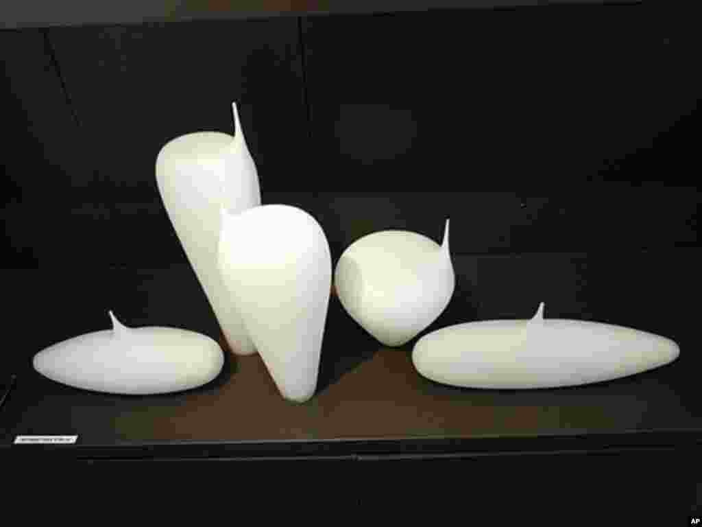 Blown glass sculptures by Devin Burgess of Penland, North Carolina.