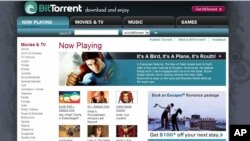 FILE - Screenshot provided by BitTorrent Inc. shows a roster of over 34 major partners from around the world, including 20th Century Fox, Lions Gate, MTV Networks, Paramount Pictures and Warner Bros.