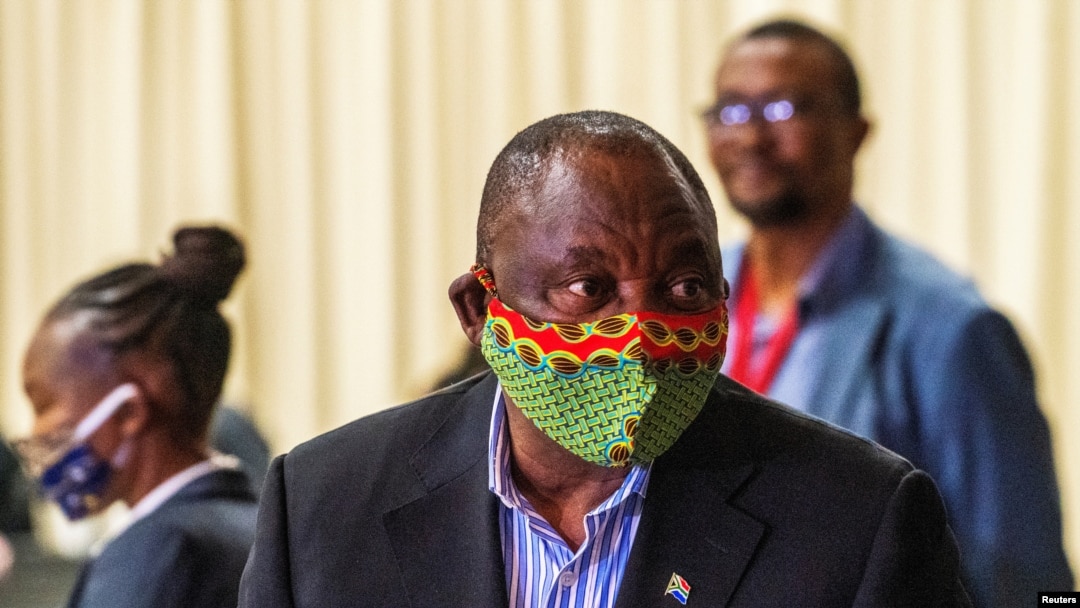 Presiden Afrika Selatan, Cyril Ramaphosa di Johannesburg, Afrika Selatan, 24 April 2020. (Foto: dok).