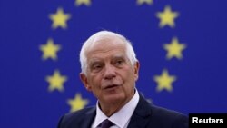 Kepala Kebijakan Luar Negeri Uni Eropa Josep Borrell berpidato di sesi pleno Parlemen Eropa di Strasbourg, Prancis 13 September 2022. (Foto: REUTERS/Yves Herman)