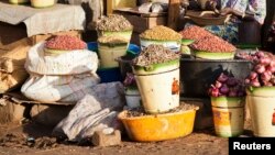 Women set up their shops at a market in Juba, South Sudan (2012 photo)