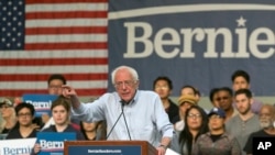 FILE - Democratic presidential candidate Sen. Bernie Sanders, I-Vt., speaks at a campaign event in Pasadena, Calif., May 31, 2019.