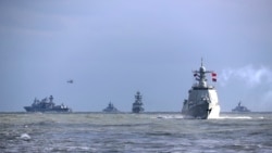 Kapal perang milik China dan Rusia turut serta dalam latihan militer gabungan di Laut Timur China pada 27 Desember 2022. (Foto: Xu Wei/Xinhua via AP, File)