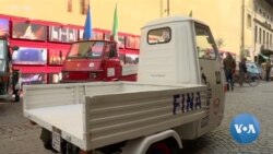 Swarm of Custom Italian Scooter-Vans Buzz Through Tuscan Terrain