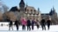A group of elderly people skate in subzero temperatures at the City Park Ice Rink in Budapest, Hungary, Jan. 6, 2017. 