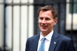 Britain's Foreign Secretary and Conservative Party leadership candidate Jeremy Hunt is seen outside Downing Street in London, Britain, July 22, 2019.