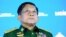 FILE - Commander-in-Chief of Myanmar's armed forces, Senior General Min Aung Hlaing delivers his speech at the IX Moscow conference on international security in Moscow, Russia, June 23, 2021.