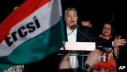 Discours de Viktor Orban à Budapest juste après sa victoire le 8 avril 2018.